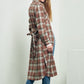 PLAID PRINT COLLAR LONG SHIRT DRESS