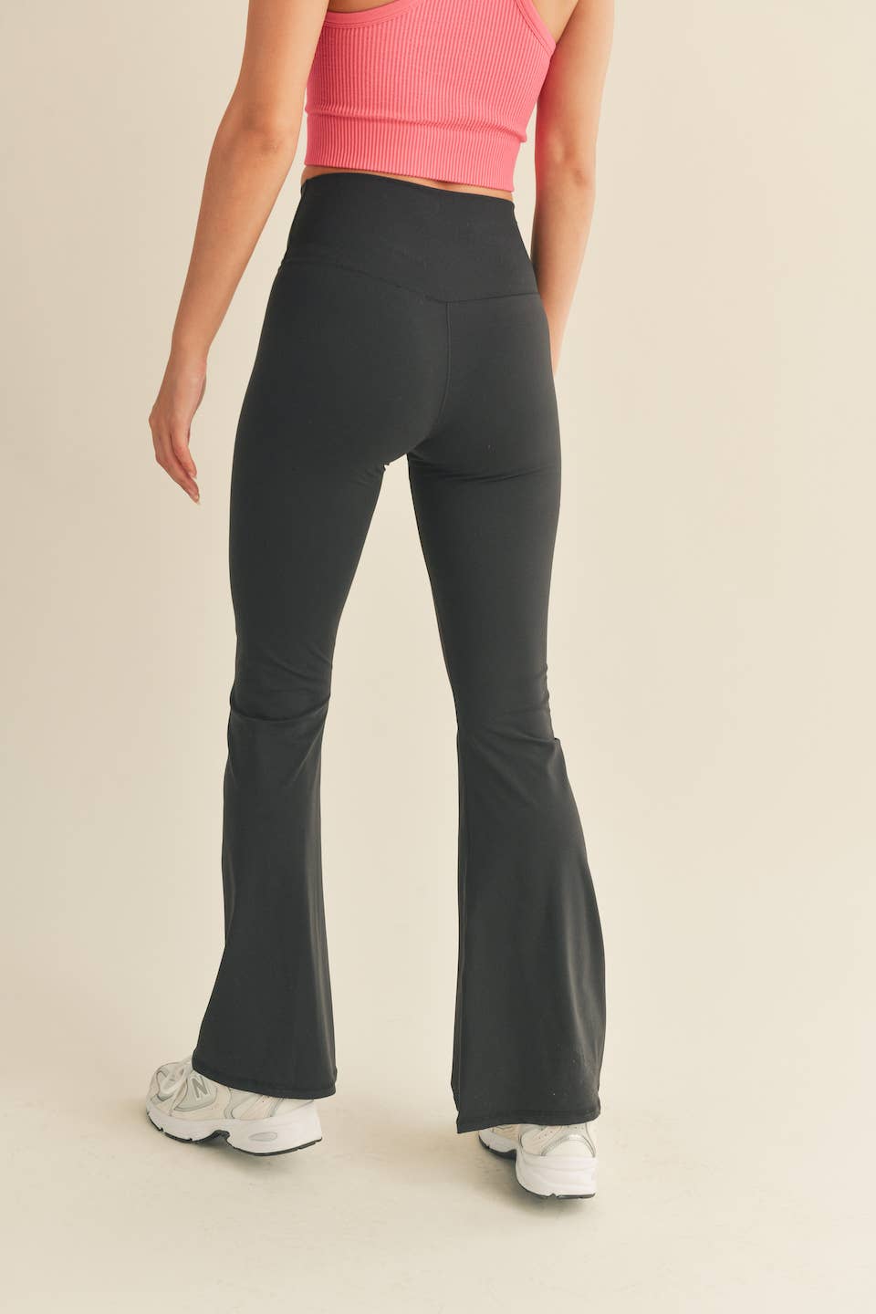 Dottie Black High Waist Crossover Flare Legging