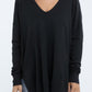 Hi-Low Hem Front Seam Sweater