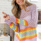 BiBi Rainbow Stripe Hollow Out Cover Up