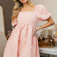 BiBi Flower Square Neck Puff Sleeve Dress