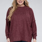 Plus Brushed Melange Drop Shoulder Sweater