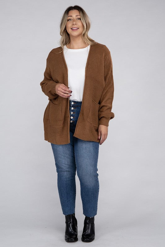 Amelia Plus Waffle Cardigan