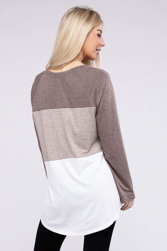 Colorblock Round Neck Tee