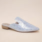 GEM-39 - POINTED TOE SLIP ON MULE FLATS