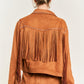 Suede studded fringe jacket PLUS