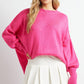 Lindsey Plus Solid Boat Neck Long Sleeve Sweater