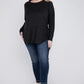 Mia Plus Melange Baby Waffle Long Sleeve Top