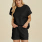 Double Take Full Size Texture T-Shirt and Shorts Set