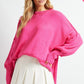 Lindsey Plus Solid Boat Neck Long Sleeve Sweater