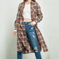 PLAID PRINT COLLAR LONG SHIRT DRESS