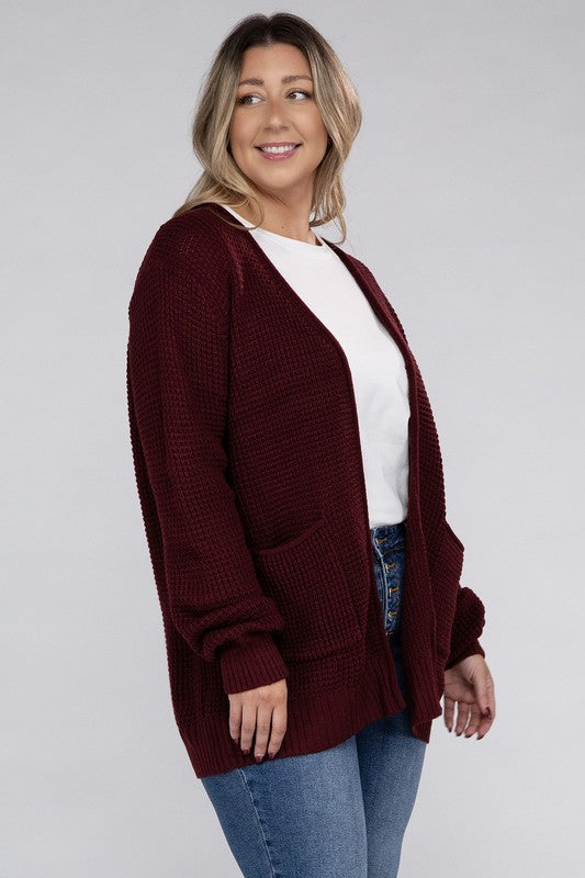 Amelia Plus Waffle Cardigan