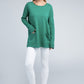 Viscose Front Pockets Sweater