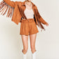 Suede studded fringe jacket PLUS