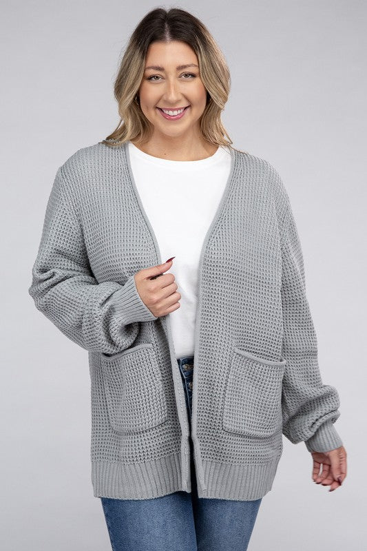 Amelia Plus Waffle Cardigan