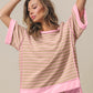 BiBi Exposed Seam Stripe Contrast T-Shirt