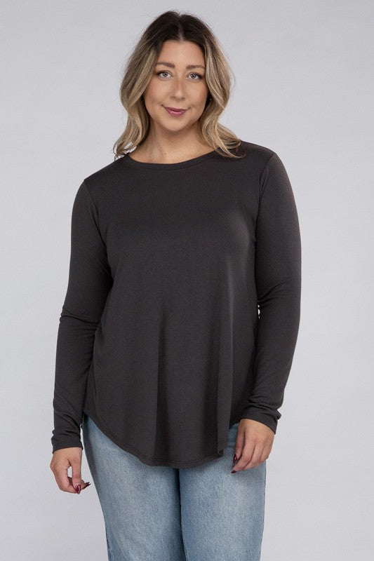 Celine Plus Long Sleeve Basic Top