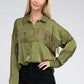 Fringe Trim Satin Shirt