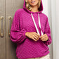 BiBi Brushed Checker Drawstring Long Sleeve Hoodie