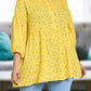 lightweight Button Accent Ditsy Floral Tunic