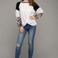 Leopard Print Color Block Top