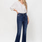 High Rise Distressed Hem Kick Flare Jeans