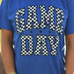 Royal Blue Checkered Game Day Tee