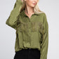 Fringe Trim Satin Shirt