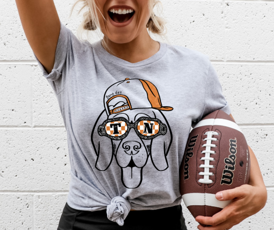 Tennessee Hound Glasses Themed Game Day  Hat Graphic T-shirt