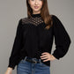 Lace yoke blouse