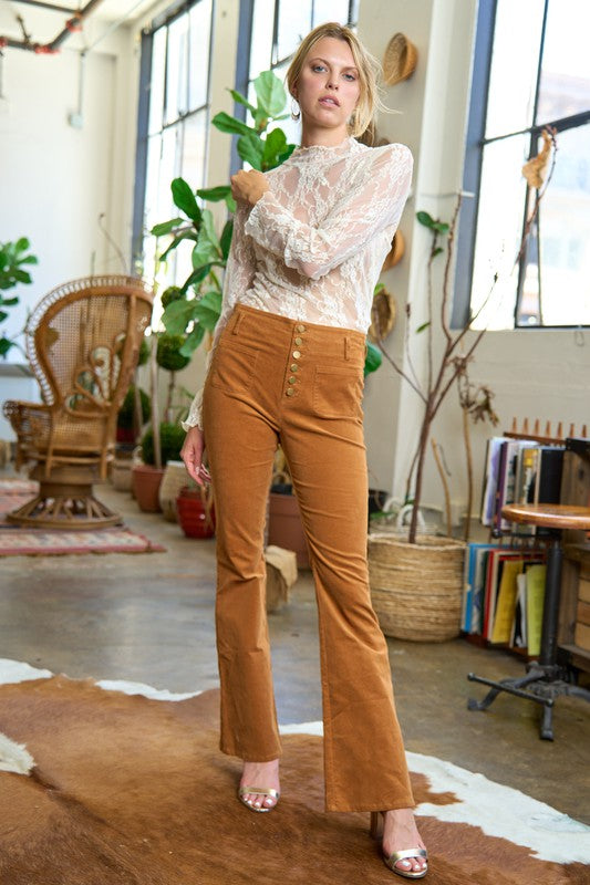 CORDUROY FLARE PANTS PLUS