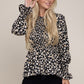 Allover Floral Shirred Peplum Blouse