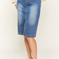 Denim button down front midi skirt