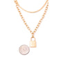 Halsey Layered Padlock Necklace