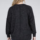 Plus Brushed Melange Drop Shoulder Sweater