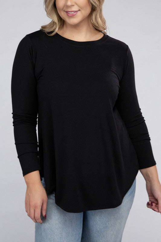 Celine Plus Long Sleeve Basic Top