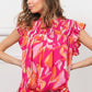 BiBi Smocked Yoke Ruffled Floral Top