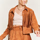 Suede studded fringe jacket PLUS