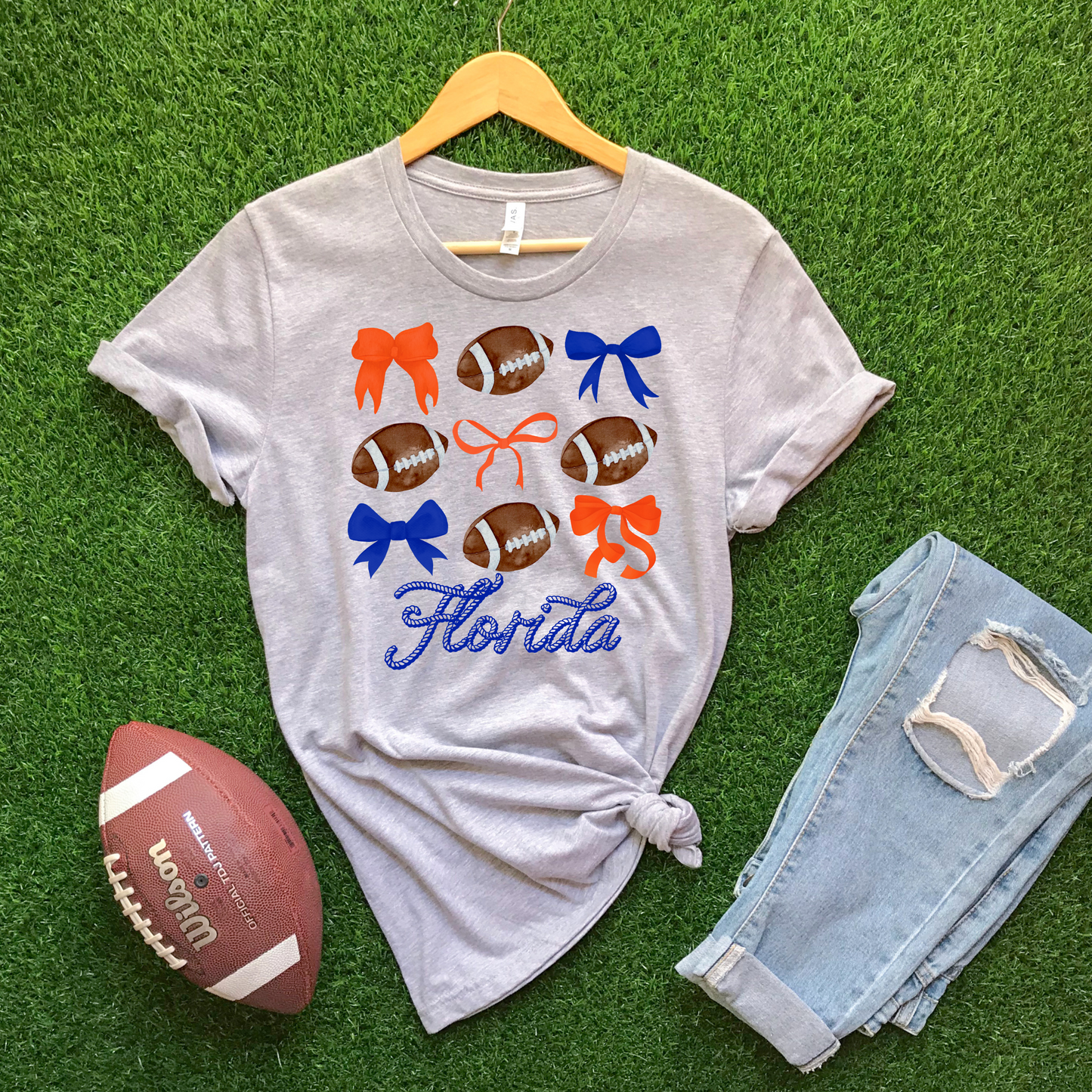 College Football Bows & Footballs Graphic Tee