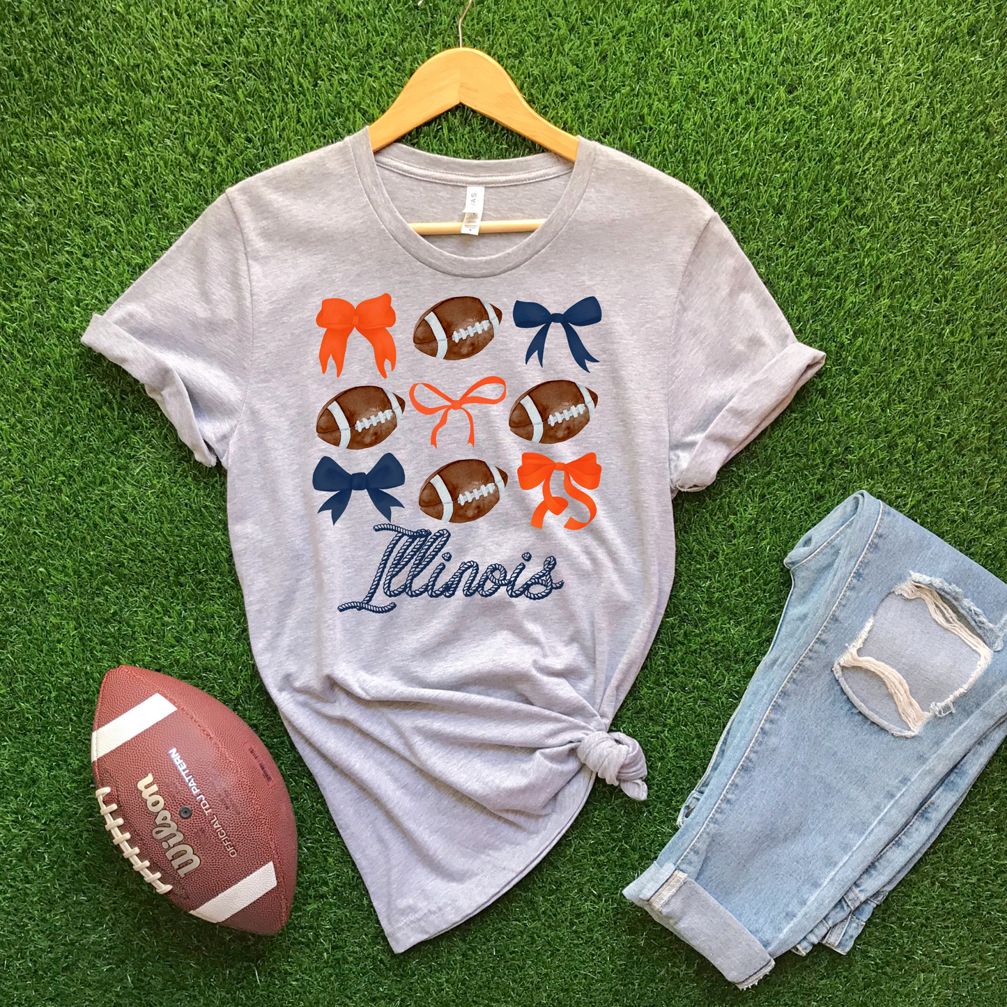 College Football Bows & Footballs Graphic Tee