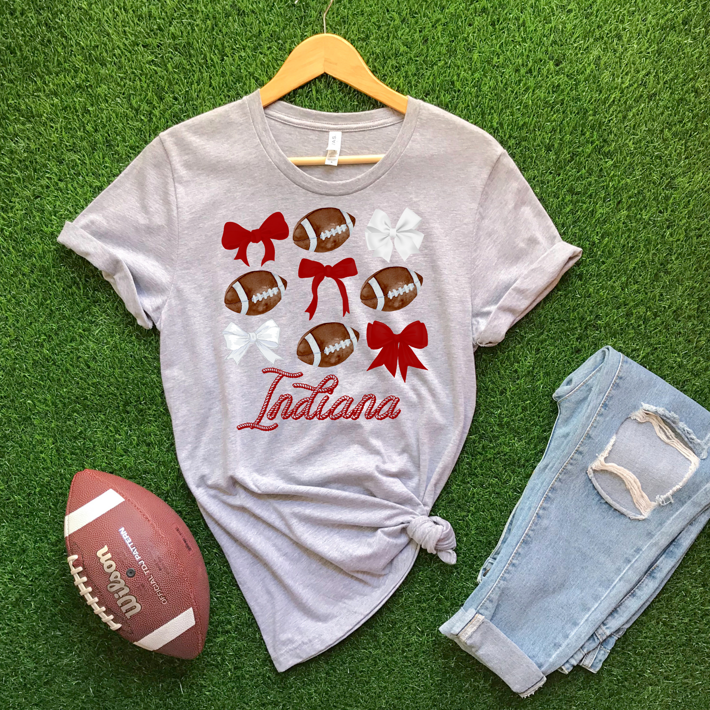 College Football Bows & Footballs Graphic Tee