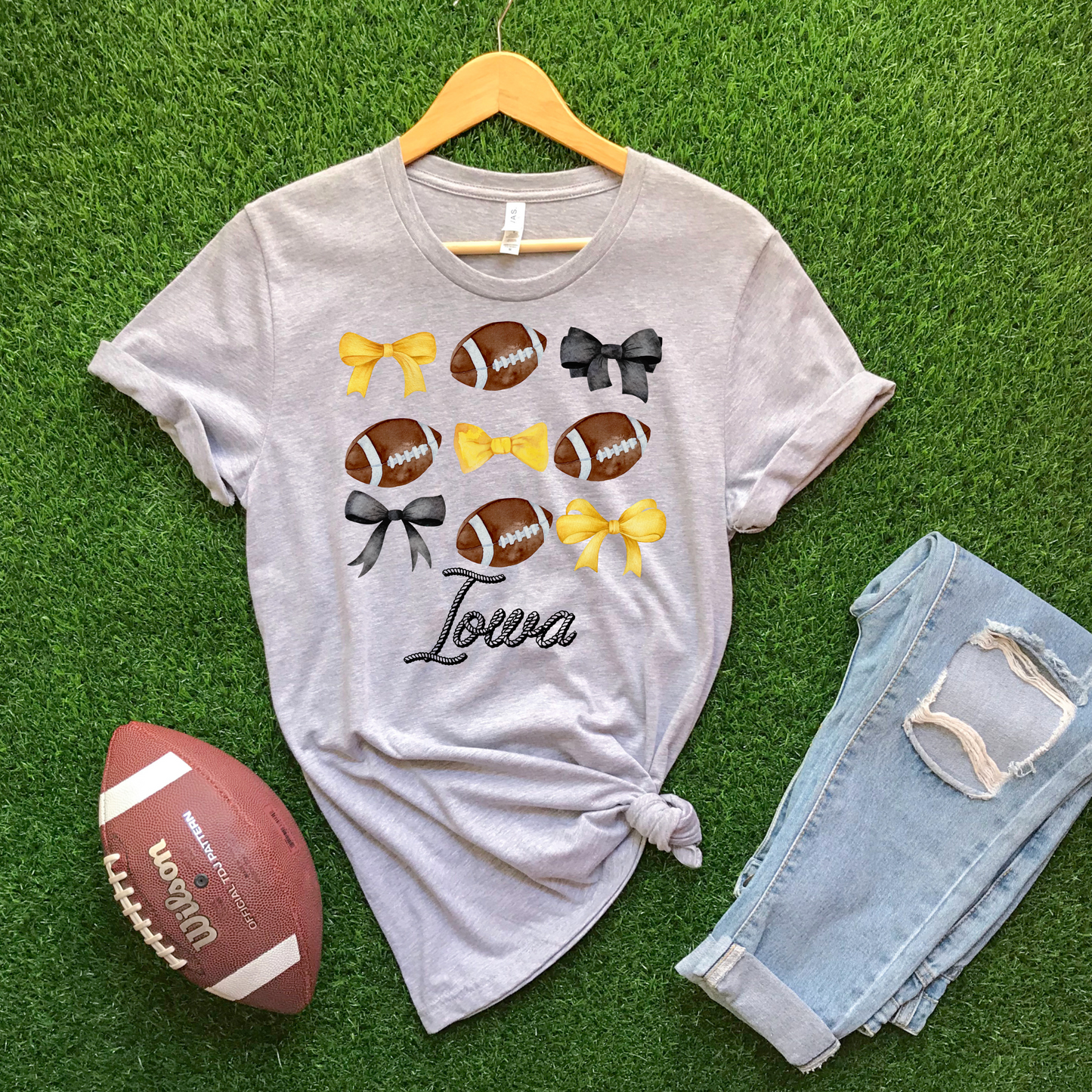 College Football Bows & Footballs Graphic Tee