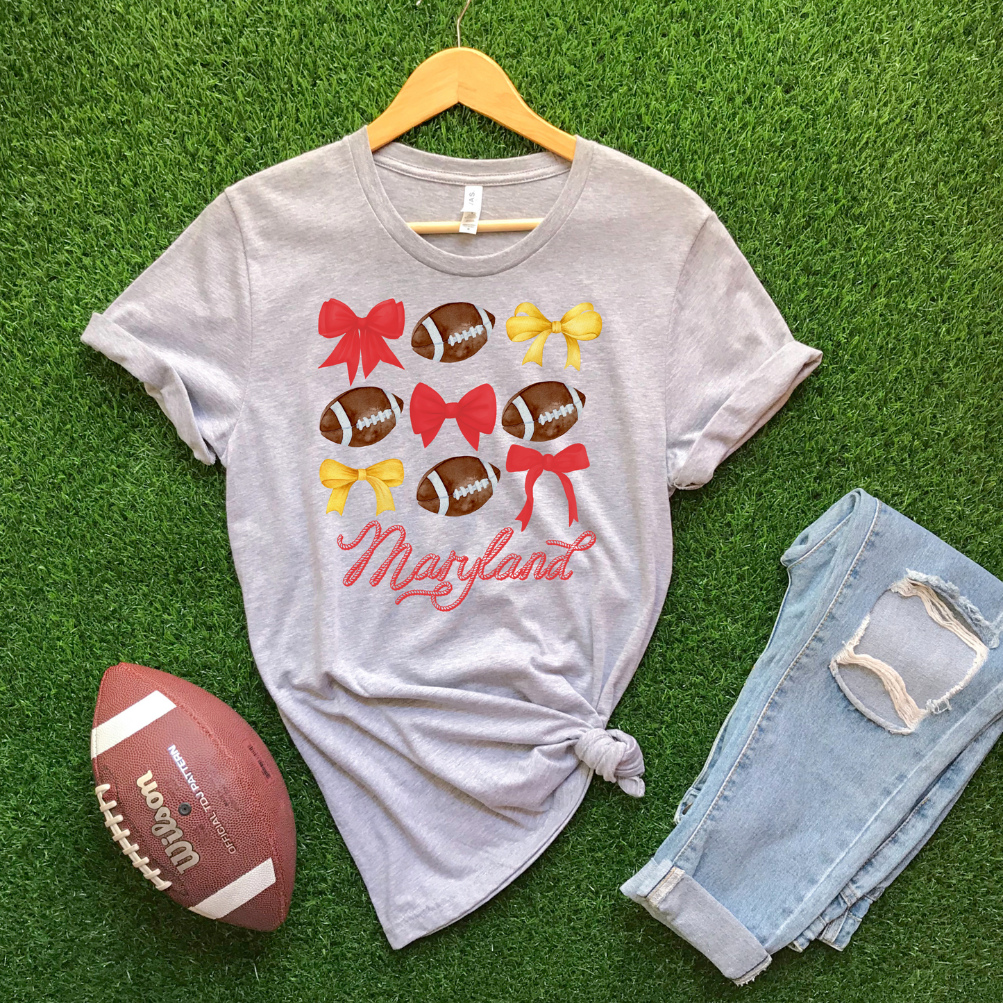 College Football Bows & Footballs Graphic Tee