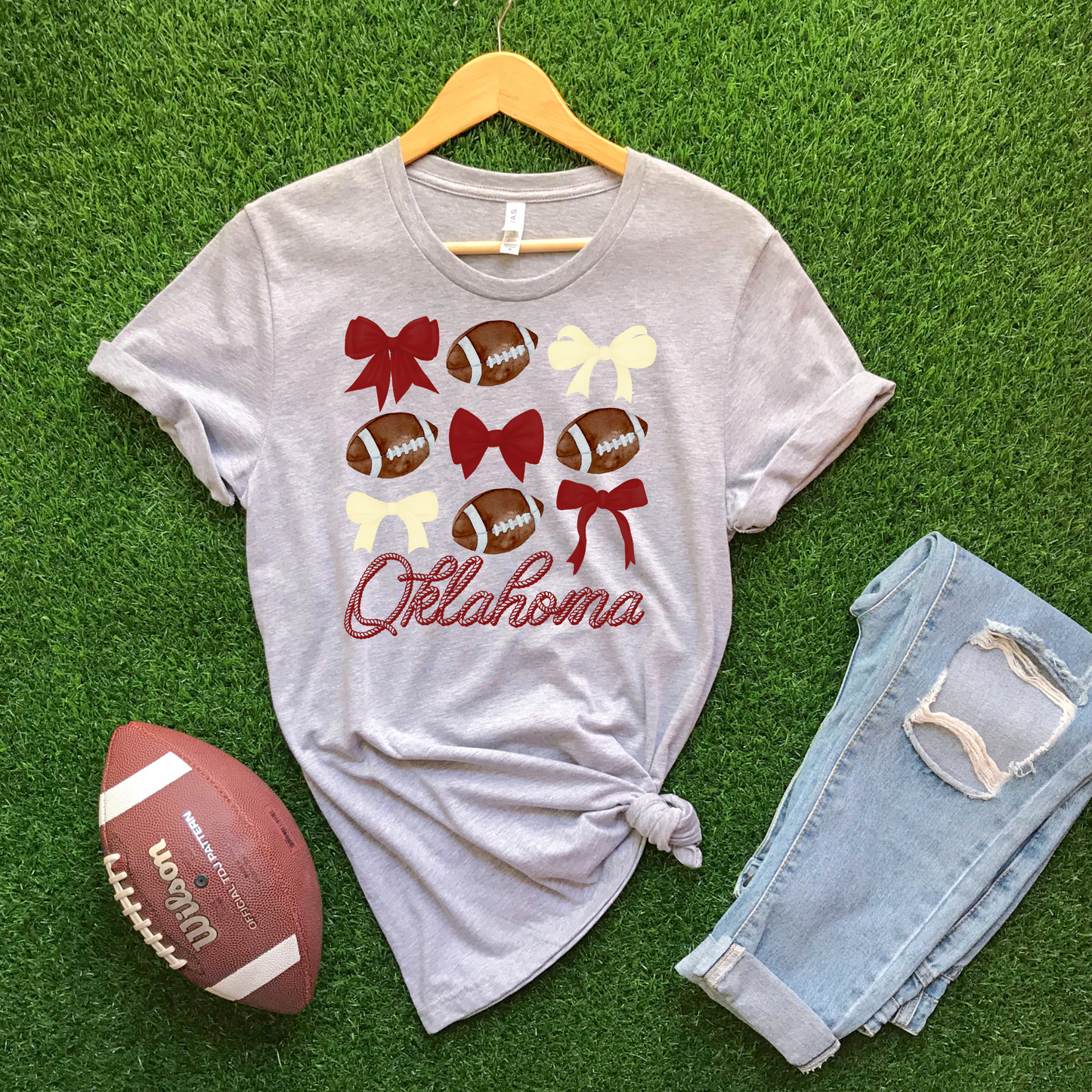 College Football Bows & Footballs Graphic Tee